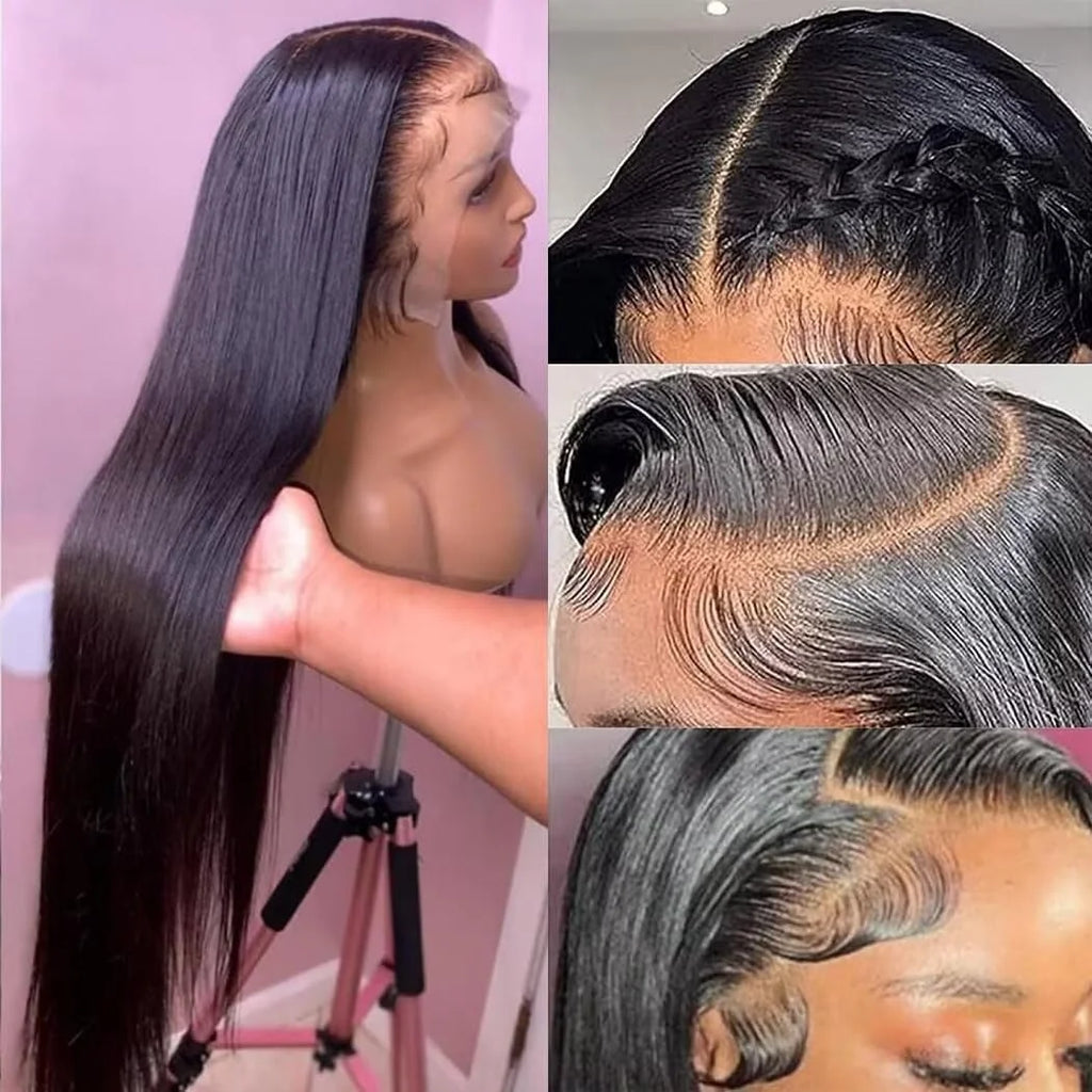 13x4 13x6 HD Transparent Bone Straight Lace Front Wig 200 Density Brazilian Lace Frontal Wigs 7x6 Glueless Max Lace Closure Wigs