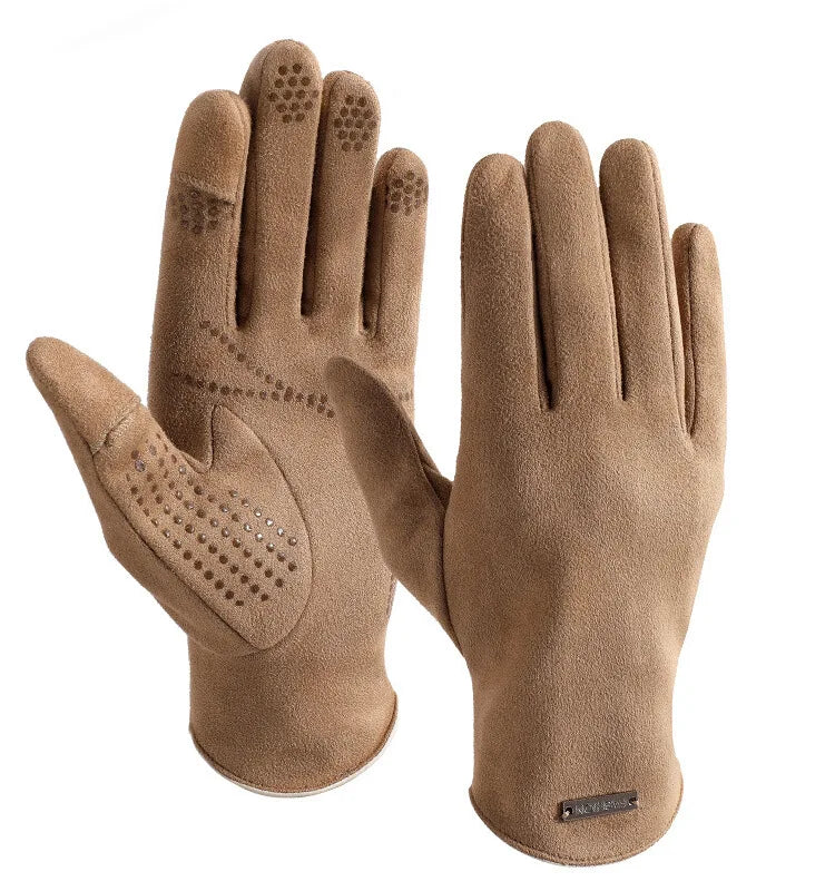 Men's Thin Fce Lined Gloves for Cycling And Motorcycle Riding Touch Screen ible Warm Driving Gloves Spring Autumn