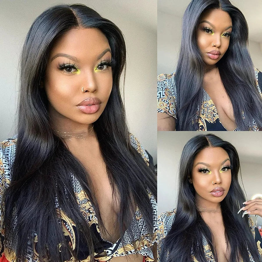 250% Density  Human Hair Brazilian 5x5 Glueless Wear and Go Wig 13x4 13x6 HD Transparent Bone Straight Lace Frontal Wigs
