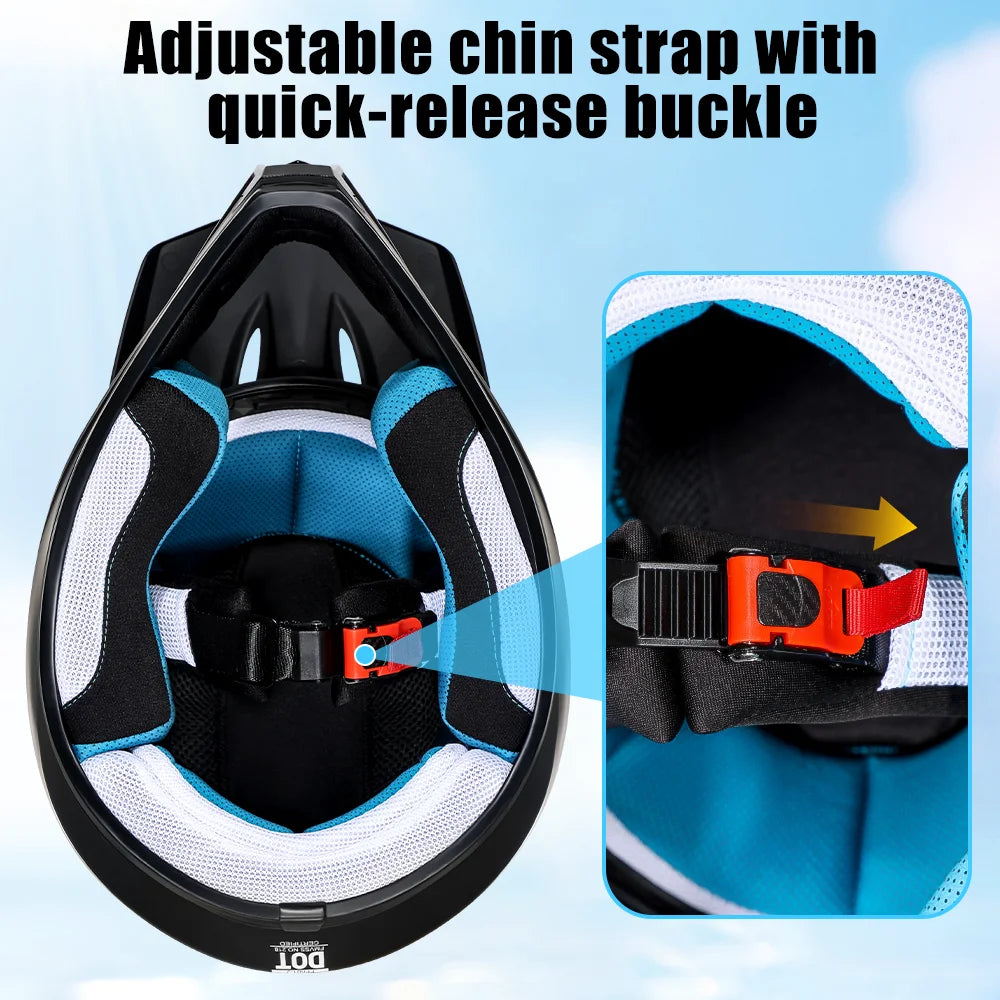 Youth Kids Motocross Helmet for Quad ATV UTV Dirt Bike Scooter Meets DOT standards Motorcycle Helmet for Child 3-12 Years