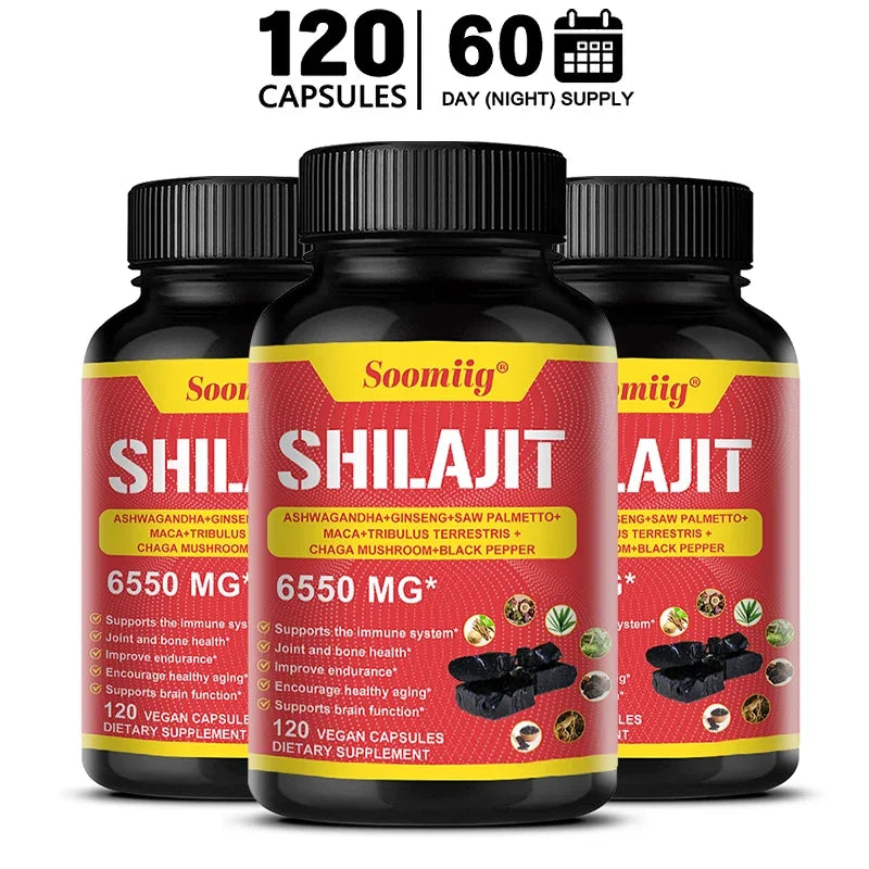 Pure Himalayan Shilajit Capsules - Supports Healthy Aging Bones and Joints, Improves Energy, Endurance and Muscle Recovery