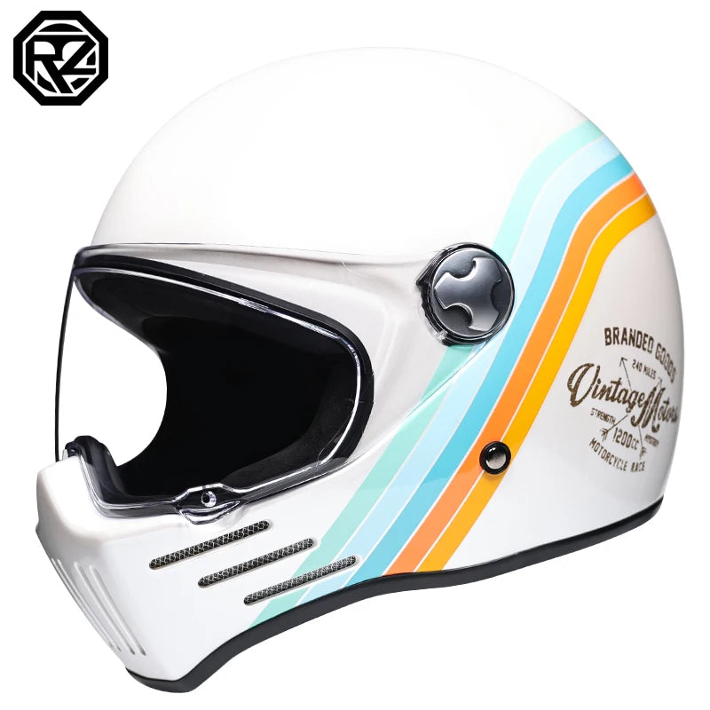 Retro motorcycle helmet ABS Light cruiser full coverage helmet for men and women DOT approved