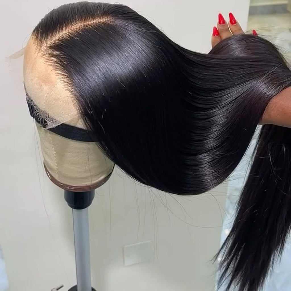 Bone Straight 13x4 Lace Frontal Wig For Women 5x5 Glueless Invisi-Drawstring Black Human Hair Wigs 360 Full Lace Wig Human Hair