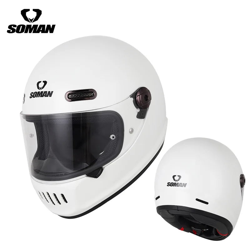 SOMAN Motorcycle Helmet Retro DOT Certification Full Face Helmet Riding Personalized Motorcycle Safety Helmet Casco Moto Casque