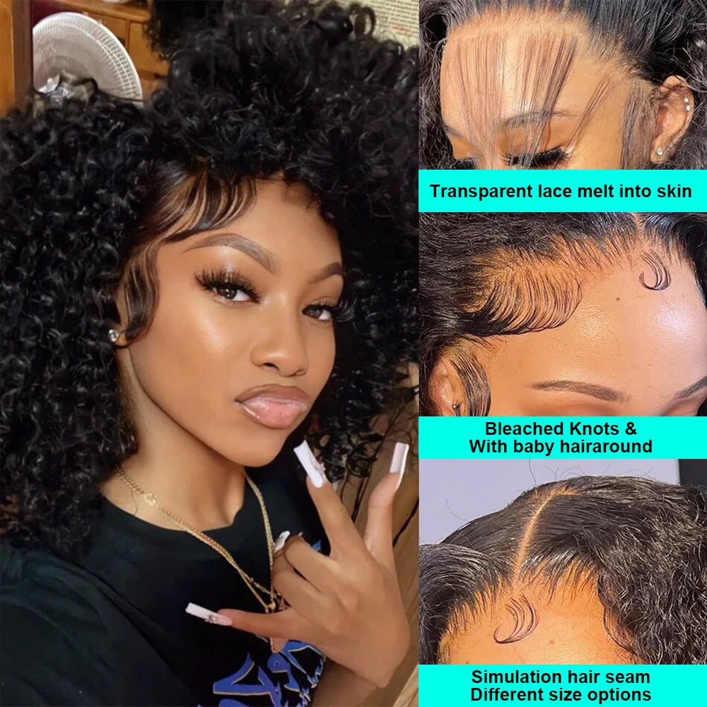 Curly Deep Bob Wigs For Women 13x4 Glueless Pre Cut Human Hair Wig Ready To Go Human Hair Wigs No Glue Remy Human Wig For Women