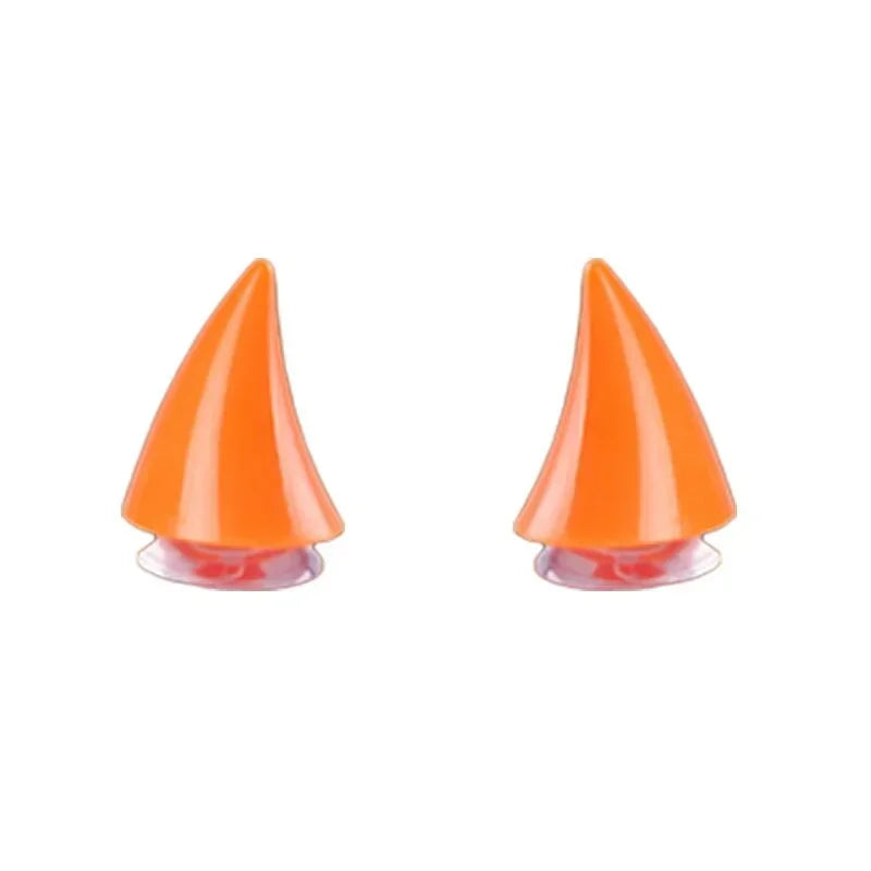 2Pcs Car Motorcycle Helmet Devil Horn Motocross Decoration Headwear Sucker Silicone Accessories