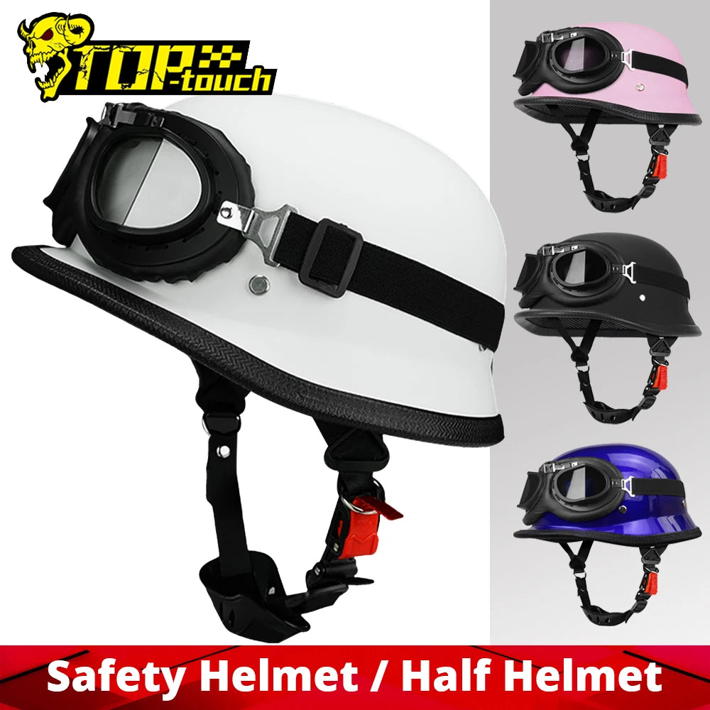 DOT Certification Motorcycle Half Helmet Vintage Fashion Motorbike Helmet Anti Fall And Sun Cap Moto Riding Safety Helmets S-2XL