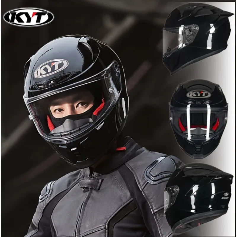 New colors available！KYT Full Helmet Women Motorcycle Helmet Men Summer Four Season Moto Track Hard Helmet Riding Big Tail ST