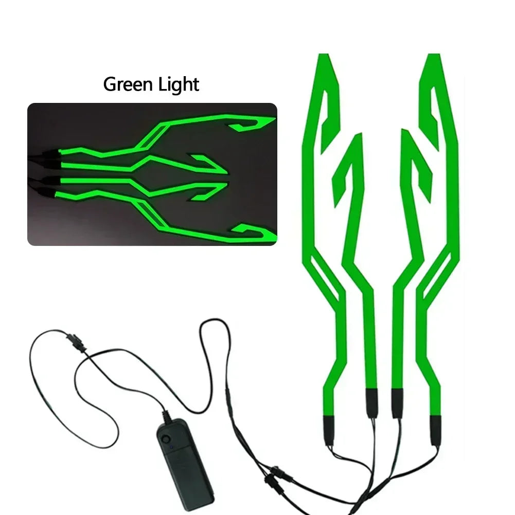 Motorcycle Helmet Light Night Riding Signal Helmet 4 in 1 EL Light 3 Mode Led Helmet Light Strip Decoration Accessories Kit