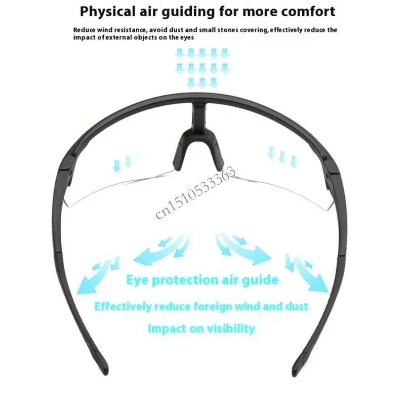 090E Day Night Riding Glasses Lightweight Frame Soft Silicone Nose Pads Windproof Design for Motorcycle Bike Enthusiasts