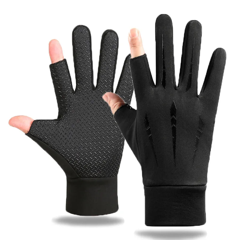 Warm Cycling Gloves for Men Autumn Winter Fishing Non-slip Motorcycle Water-Repellent Touch Screen Wear Resistant Driving Gloves