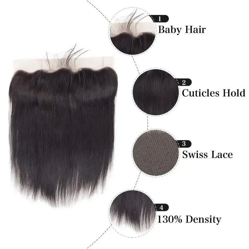 High-Quality Brazilian Human Hair Lace Front Closure Wig - 13x4 Lace Frontal, 8-18 inches Ear-to-Ear Free Parting, Pre-pl