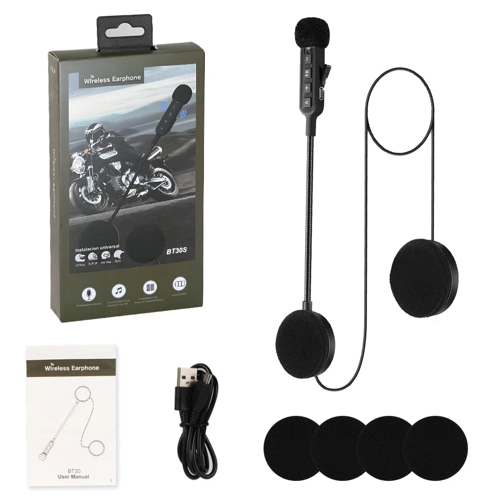 Bluetooth 5.3 Motorcycle Helmet Headset Wireless Riding Headphone Anti-interference Motor Bike Handsfree Helmet Headsets