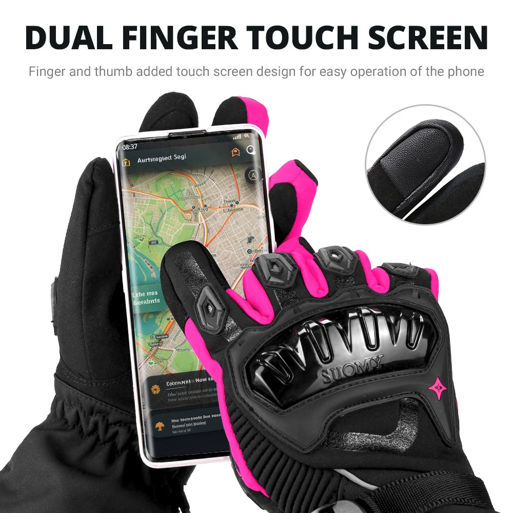 Women Winter Warm Motorcycle Gloves Anti Fall And Anti-collision Off-road Motorcycle Riding Gloves Touch Screen Waterproof Glove