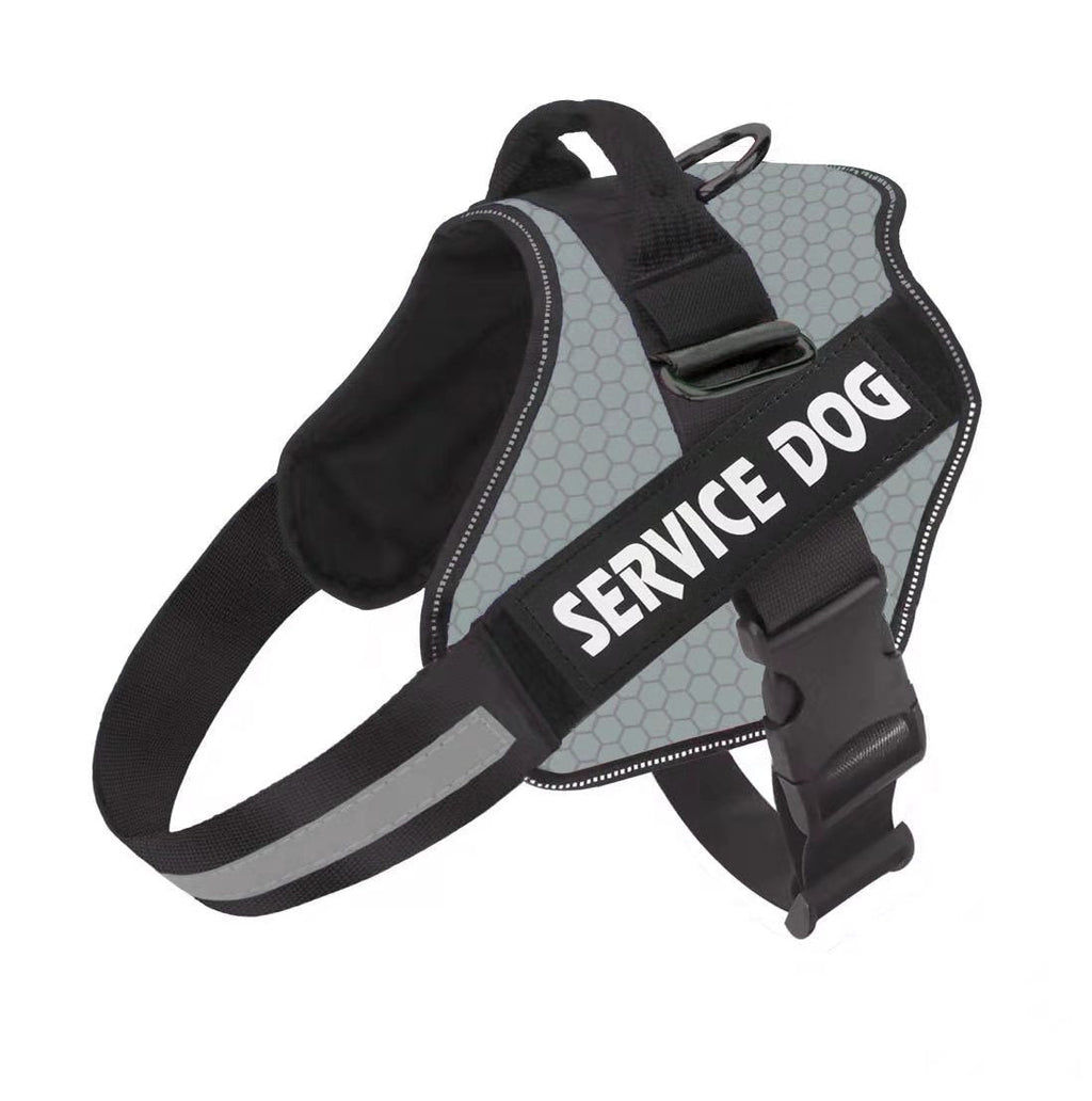 Industrial Puppy Service Dog Vest with Hook and Loop Straps & Matching Service Dog Leash Set - Harnesses from XXS to XXL - Service Dog Harness Features Reflective Patch and Comfortable Mesh Design