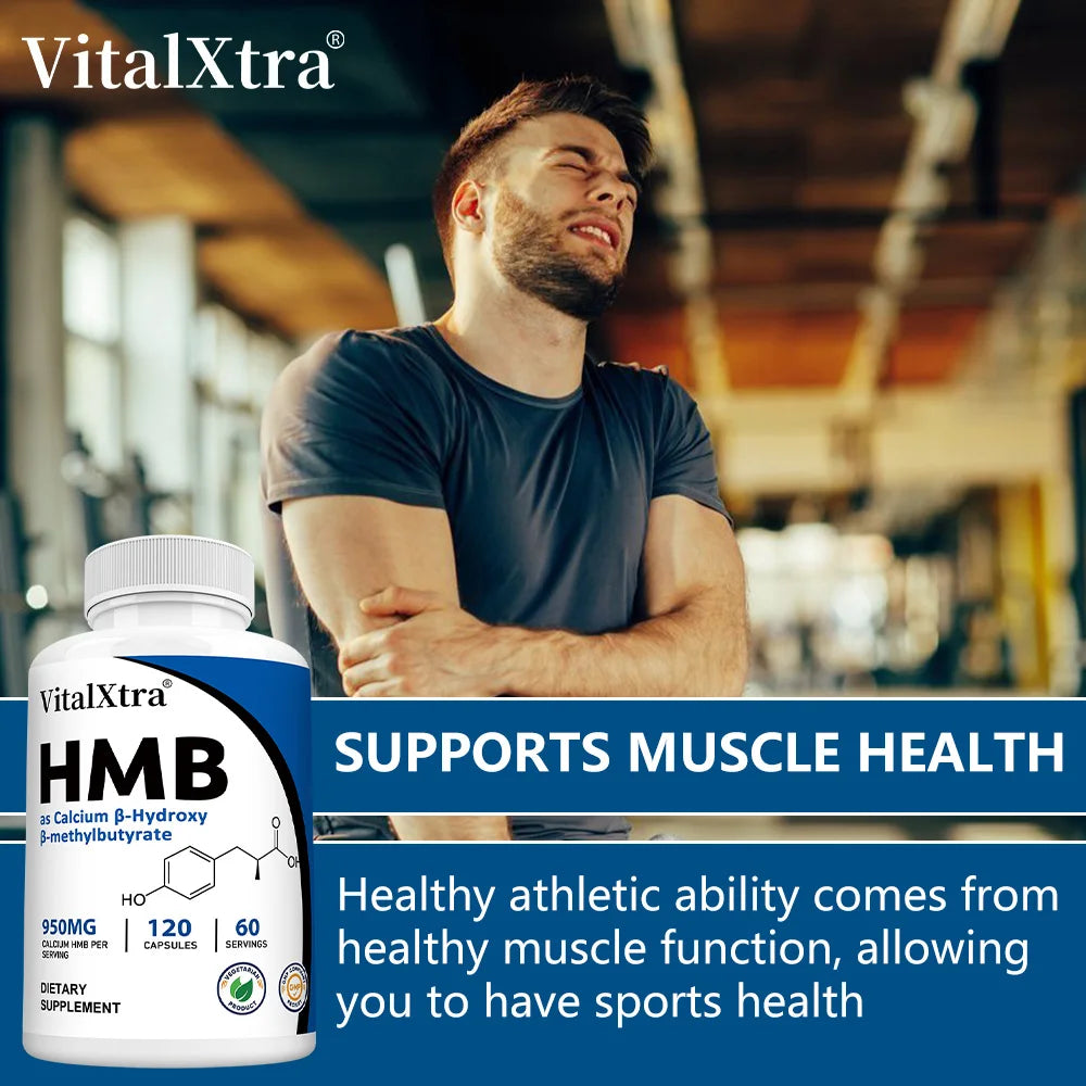 Ultra Strength HMB Supplement Capsules, Supports Muscle Growth, Maintains Muscle Health, and Supports Recovery After Exercise