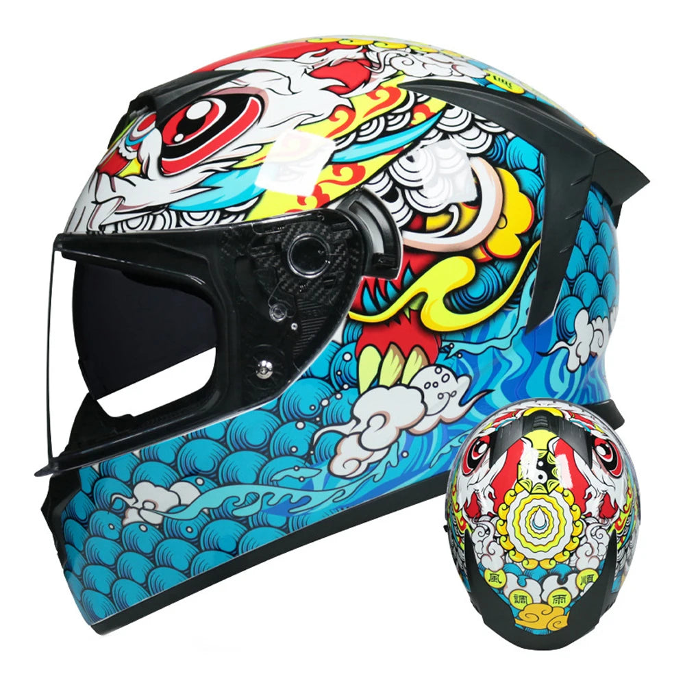 Motorcycle Helmet Carbon Fiber Wear-Resistant Biker Helmet Breathable Motocross Kask Anti-Fall Head Protection Full Face Helmets