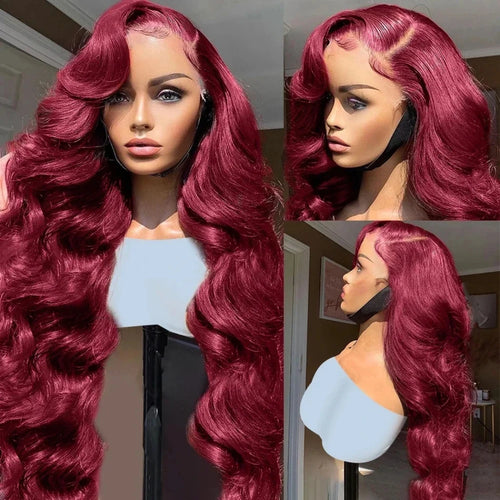 99j Burgundy 13x6 HD Lace Frontal Human Hair Wigs Wine Red Colored Brazilian Body Wave 13x4 Lace Front Wigs Human Hair On Sale