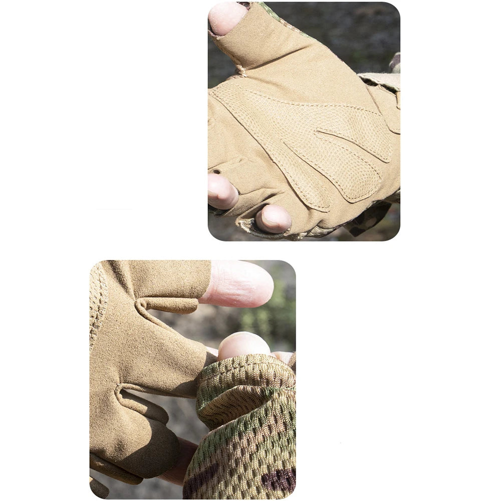 Men Riding Gloves Cycling Bike Half Finger Motos Racing Gloves Antiskid Screen Touch Outdoor Sports Tactical Gloves Protect Gear