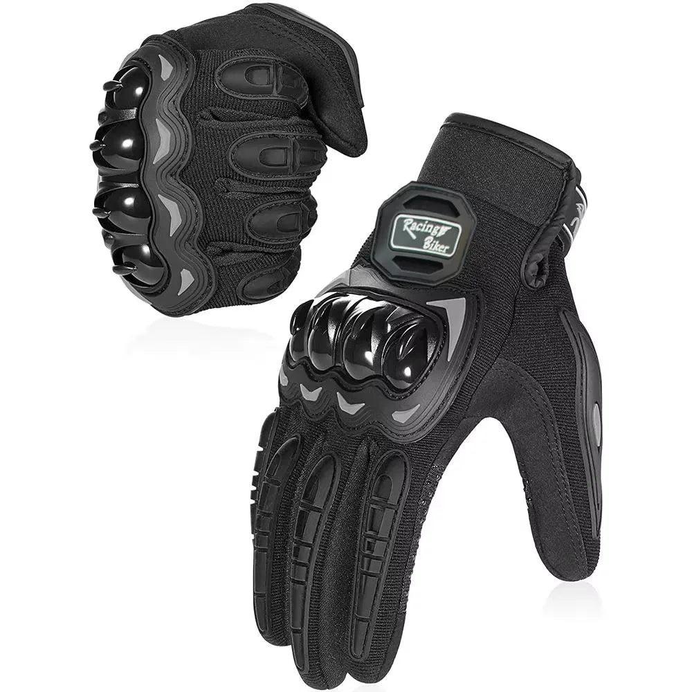 Protecting joints Black Motorcycle Gloves Blue Guantes Waterproof Touch Screen Full Finger Leather Anti-fall Moto Non-slip