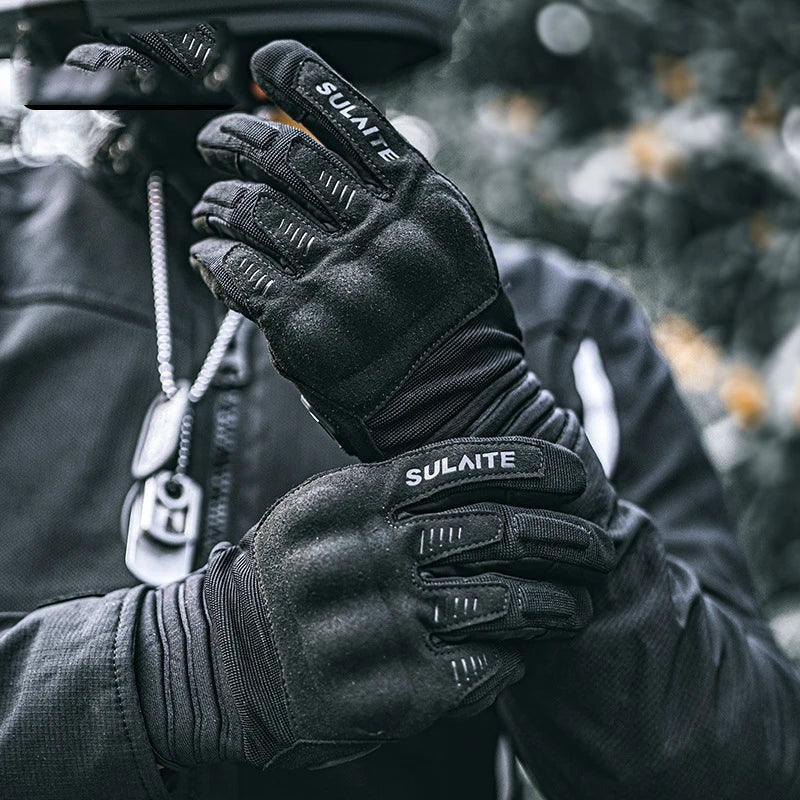 Motorcycle Riding Gloves Spring and Summer Full Finger Breathable PVC Boxing Conductive Touch Screen Gloves Motorcycle Equipment