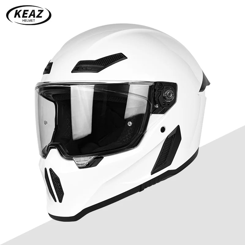 Personalized Retro Black Motorcycle Helmet Men Women Full Helmet for Motorcycles DOT Cover Suitable for All Seasons and Anti-Fog