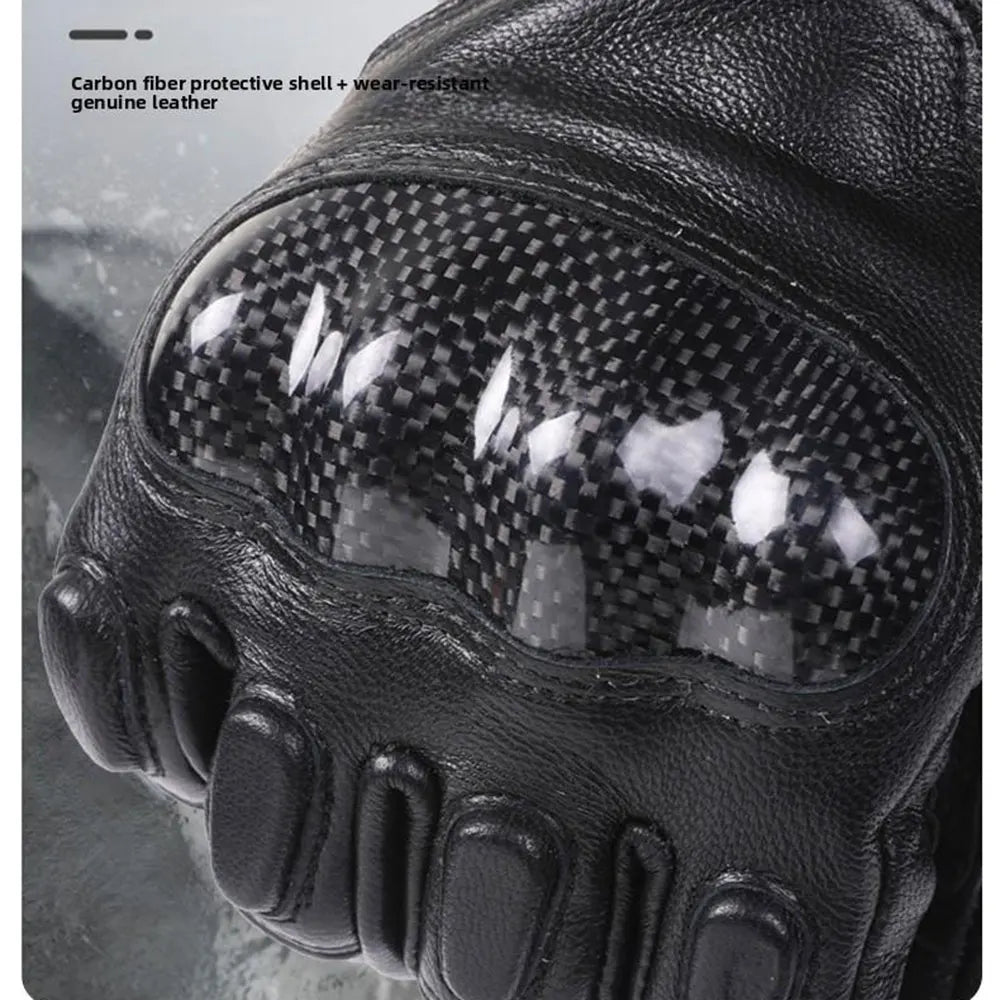 Leather Motorcycle Gloves Full Finger Touch Screen Guantes Moto Motorbike Riding Gloves Wear-resistant Motocross Gloves