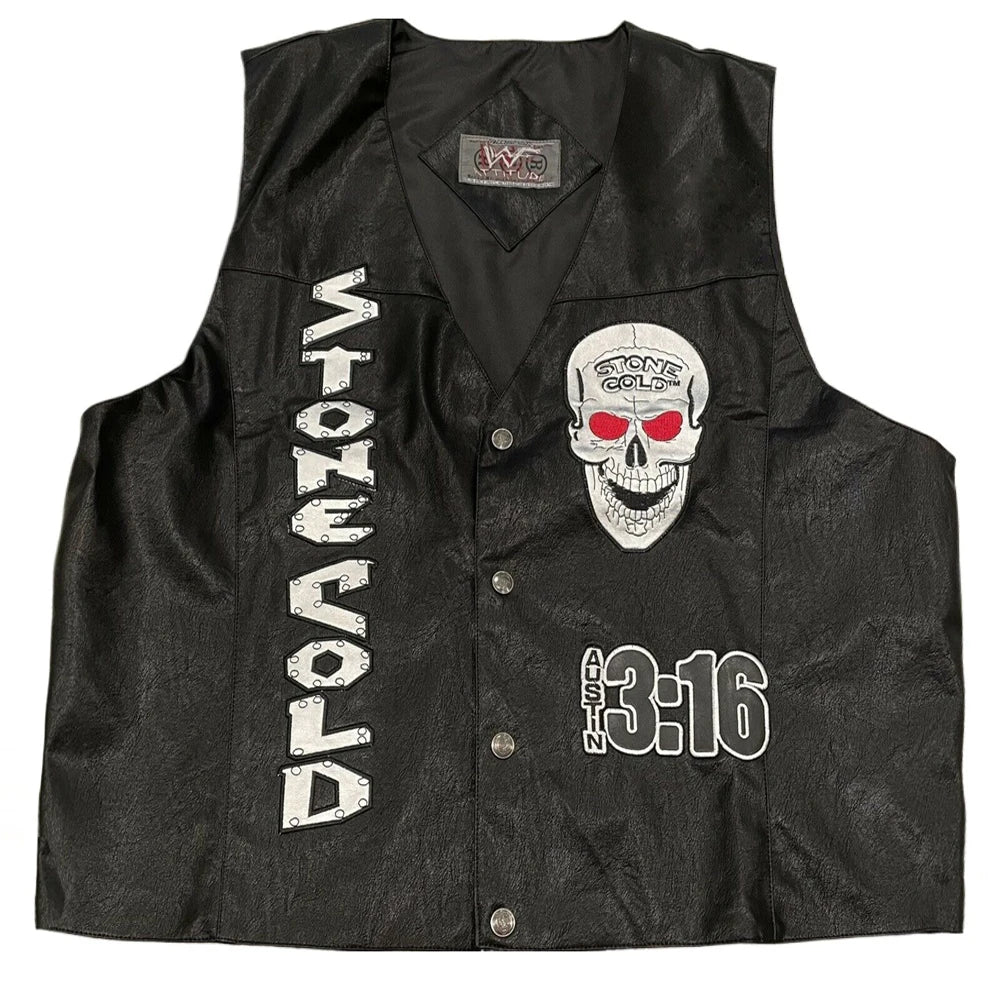 Stone Cold Steve Austin 3:16 Smoking Skull Vest WWF New Attitude Era Wrestling Memorabilia Collectible T Shirt Men Top Tee