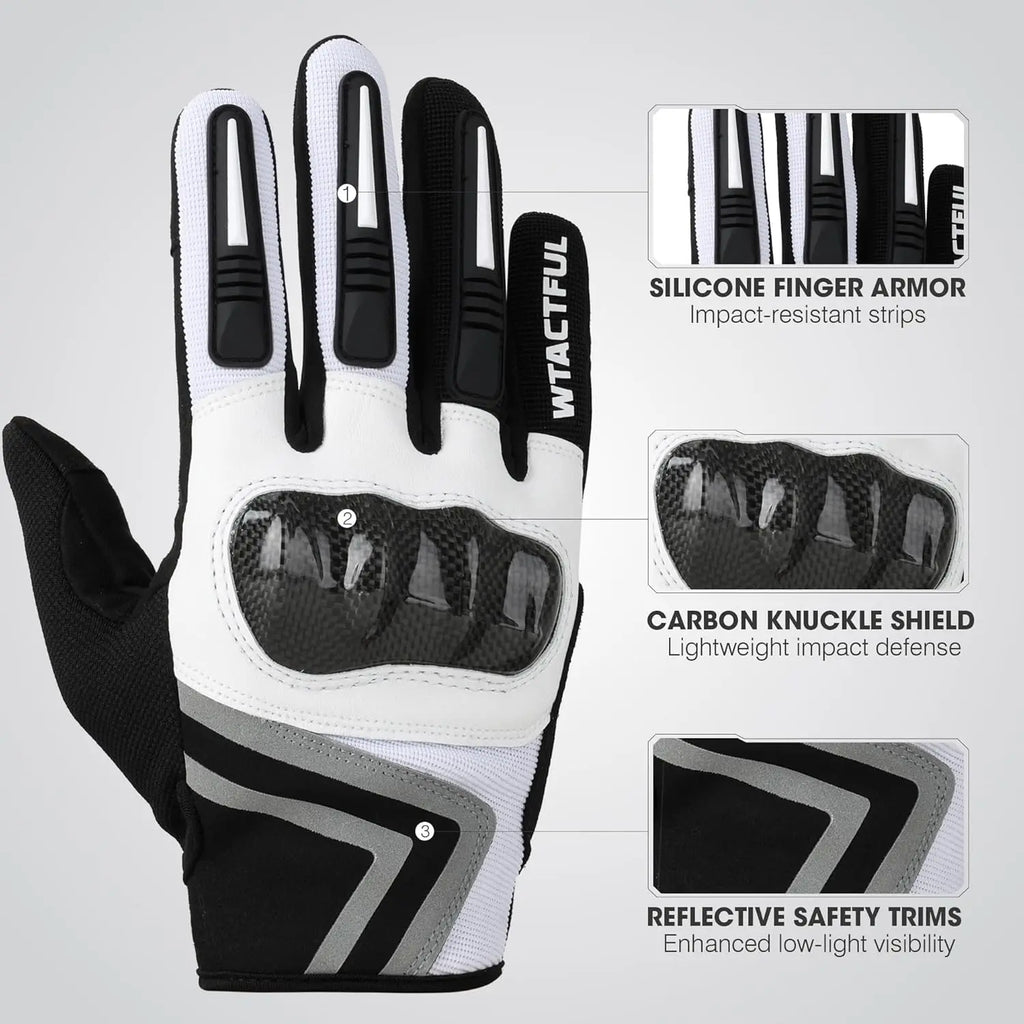 Lightweight Motorcycle Gloves for Men, Touchscreen Summer Breathable Motocross Casual Riding