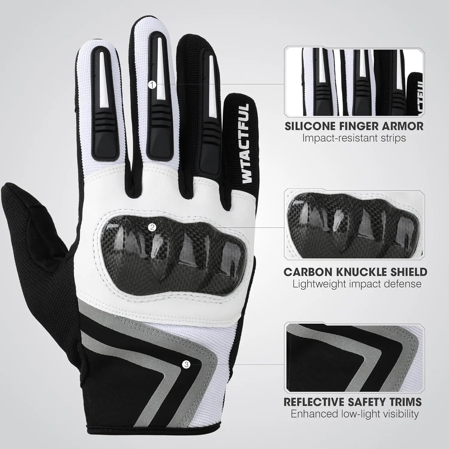 Lightweight Motorcycle Gloves for Men, Touchscreen Summer Breathable Motocross Casual Riding