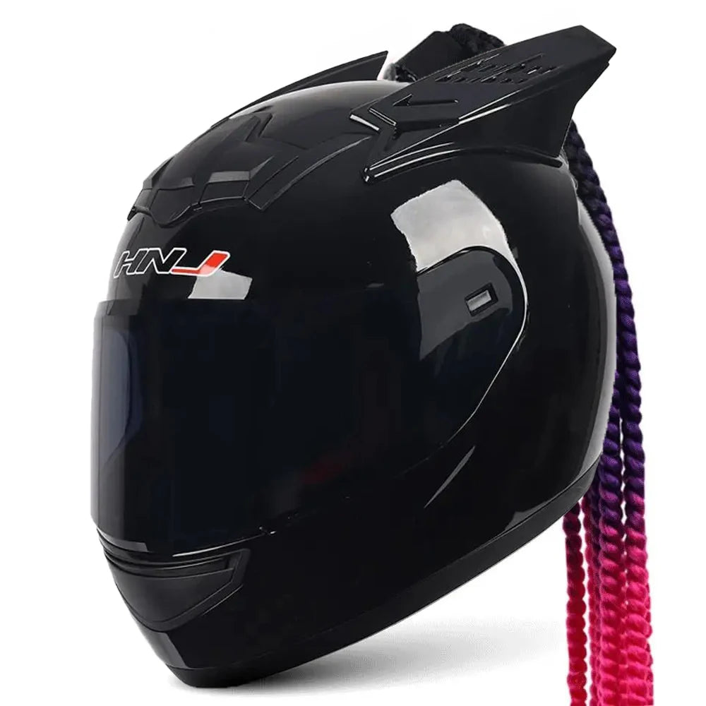 Matte Black Dreadlocks Full Face Biker Helmet Wear-Resistant Motorcycle Equipment Anti-Fall Motocross Kask Breathable Protection