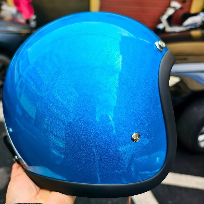 Japanese Korea Style Open Face Motorcycle Helmet Vintage 500TX FiberGlass Retro Scooter Riding 3/4 Jet Casco Moto Capacete