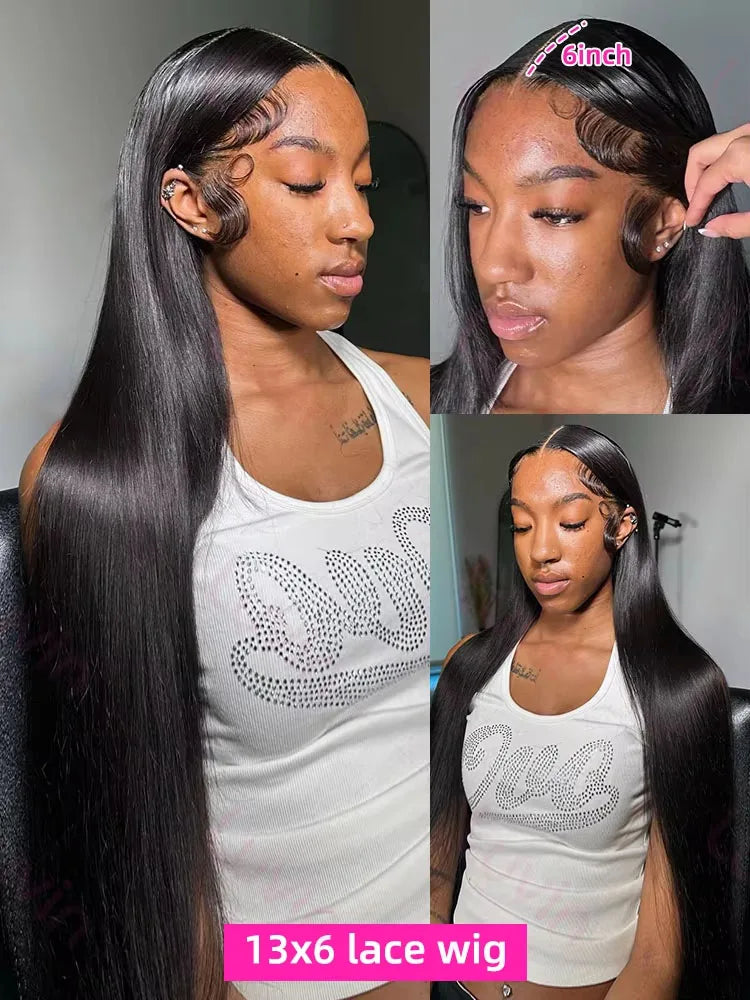 Lakeisha Wigs Human Hair Brazilian 13x6 Bone Straight HD Lace Frontal Wig Preplucked Lace Front With Baby Hair For Black Women
