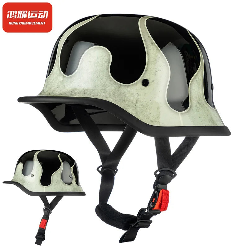 Retro German Vintage Motorcycle Half Face Helmet Capacete De Moto Casco Moto Vintage Motorbike Accessory Capacetes de Moto