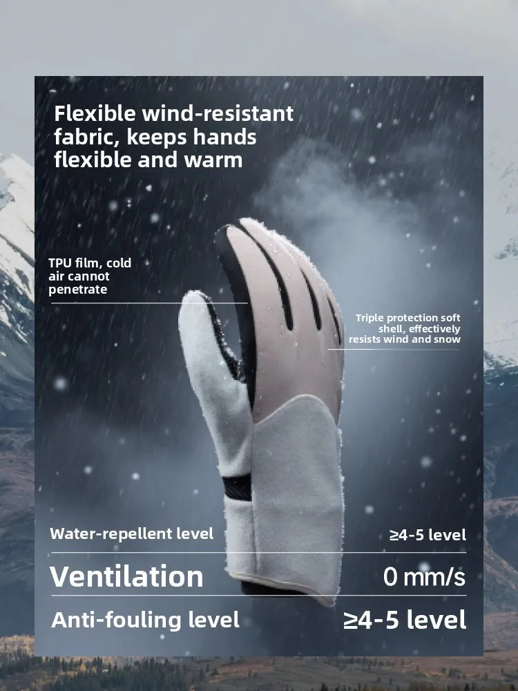 Thickened Fleece Touchscreen Gloves Warm Windproof Outdoor Cycling Motorcycle Riding Men Women Winter Waterproof Gloves