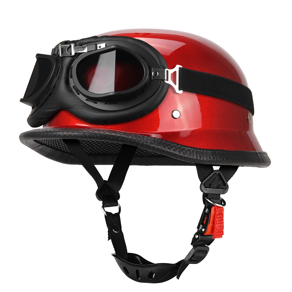 DOT Certification Motorcycle Half Helmet Anti-fall And Sun Cap Motorbike Helmet Fashion Vintage Moto Riding Safety Helmets S-2XL