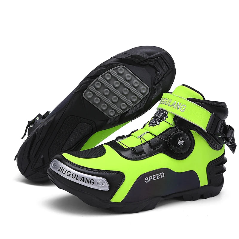 New Motorcycle Boots Men Leather Motos Breathable Anti Slip Wear-resistant Riders Boots Motorbike Racing Ankle Length Shoes
