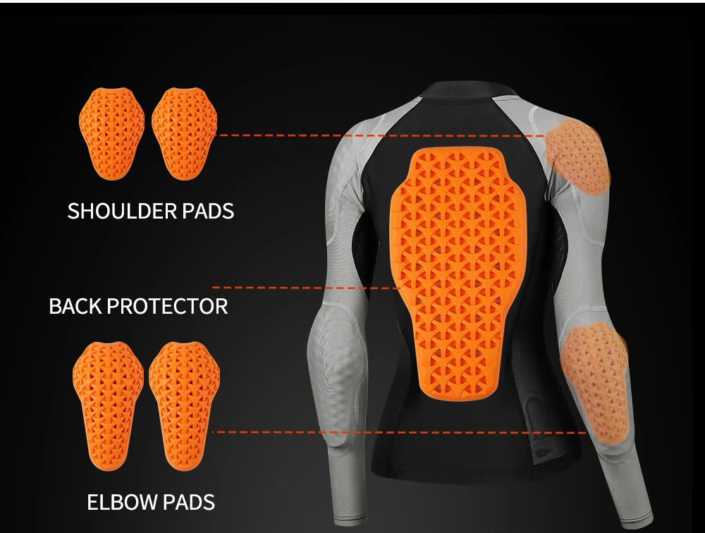 WOSAWE CE Certified Moto Motorcycle Back Elbow Knee Shoulder Chest Hip Protector Jacket Insert Gear Armor Motocross Protection