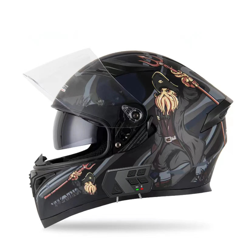 JieKai motorcycle helmet motocross full helmet with Bluetooth earphones for men women all season casco moto cascos para moto