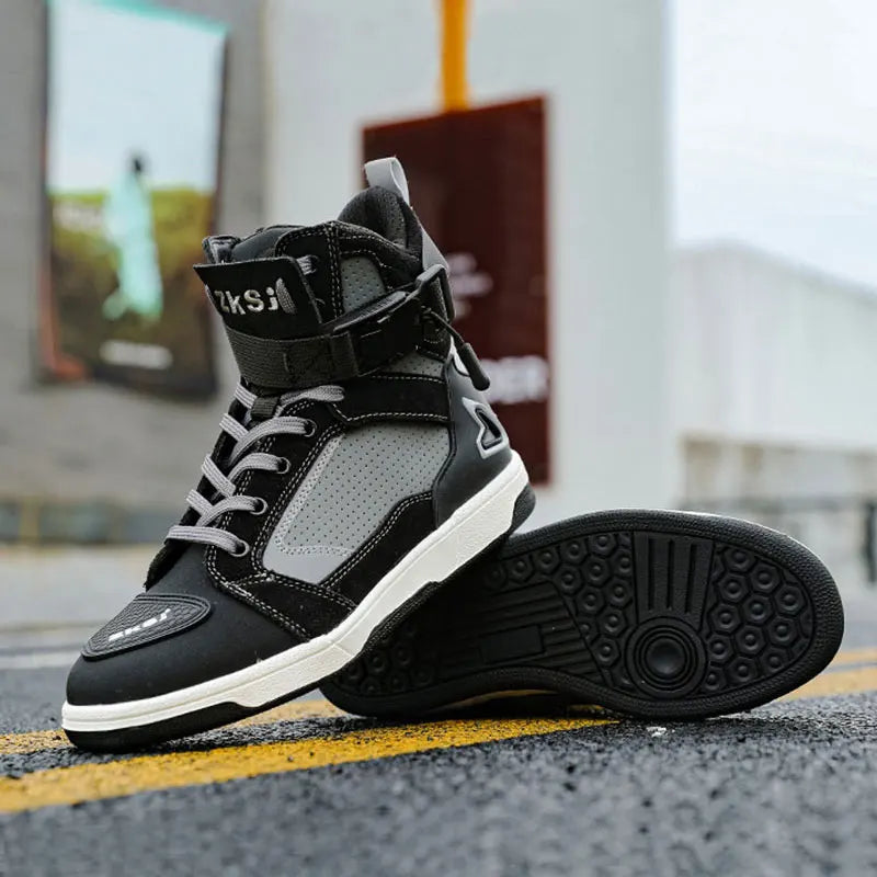 Men's Motorcycle Boots Breathable Anti-fall Rider Road Racing Casual Shoes Man Motorbike Boot TPU Protection Motos Shoes