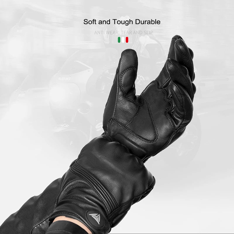 NEW Winter Warm Thicken Motorcycle Gloves Windproof Waterproof Leather Gloves Motorbike Touch Screen Moto Motocross Gloves