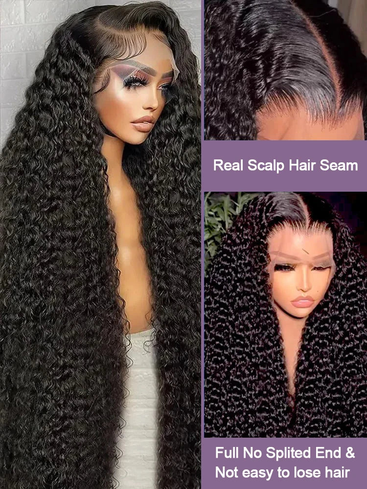 Bouncy Curlys Lace Wig 13X4 13X6 250 Density 30 40 Inches Brazilian Human Hair Wig 13X6 Human Hair Multi Parting