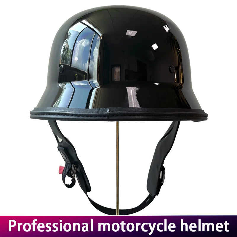 Retro Soldier Helmet for Men Cruising Motorcycle Heavy Bike German Style Half Bucket Helmet Vintage Headgear for Bikers