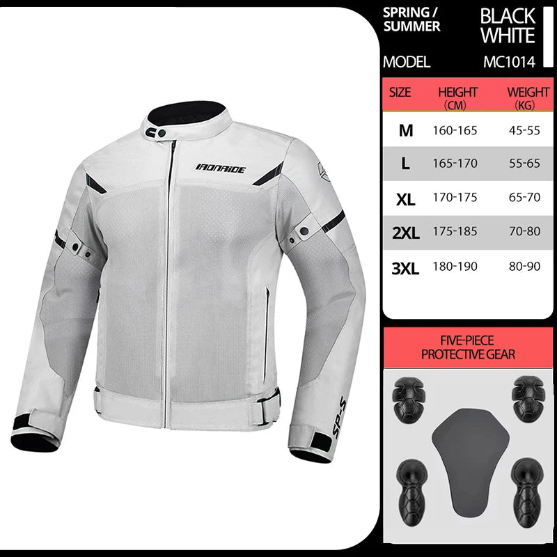 Motorcycle Jacket Anti-fall Breathable Summer Men Coat Moto Protective Gear Motorbike Riding Clothing Moto Jacket