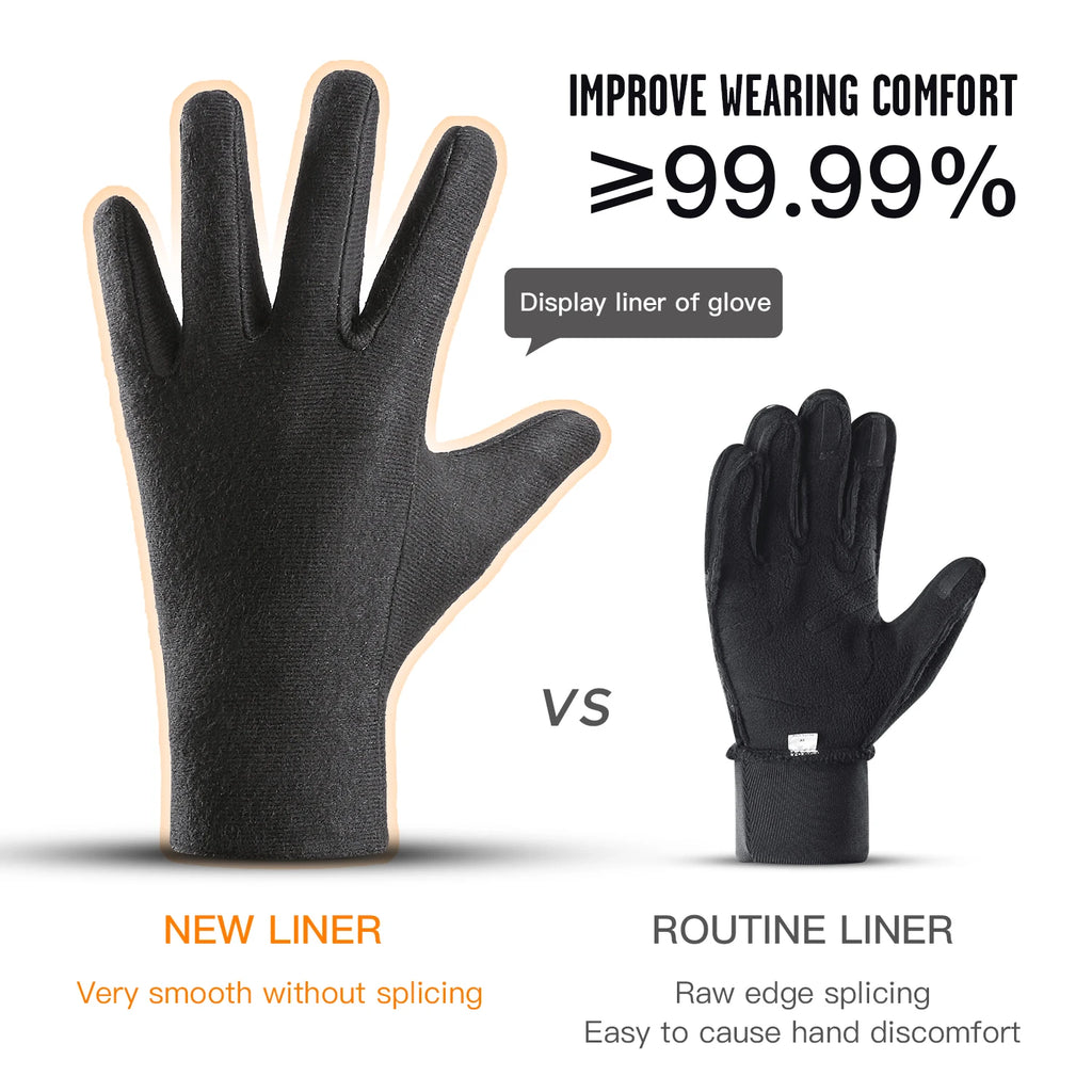 Cycling Gloves Winter Touch Screen Motorcycle Gloves Outdoor Scooter Windproof Riding Ski Gloves Warm Bike Gloves Black Cycling
