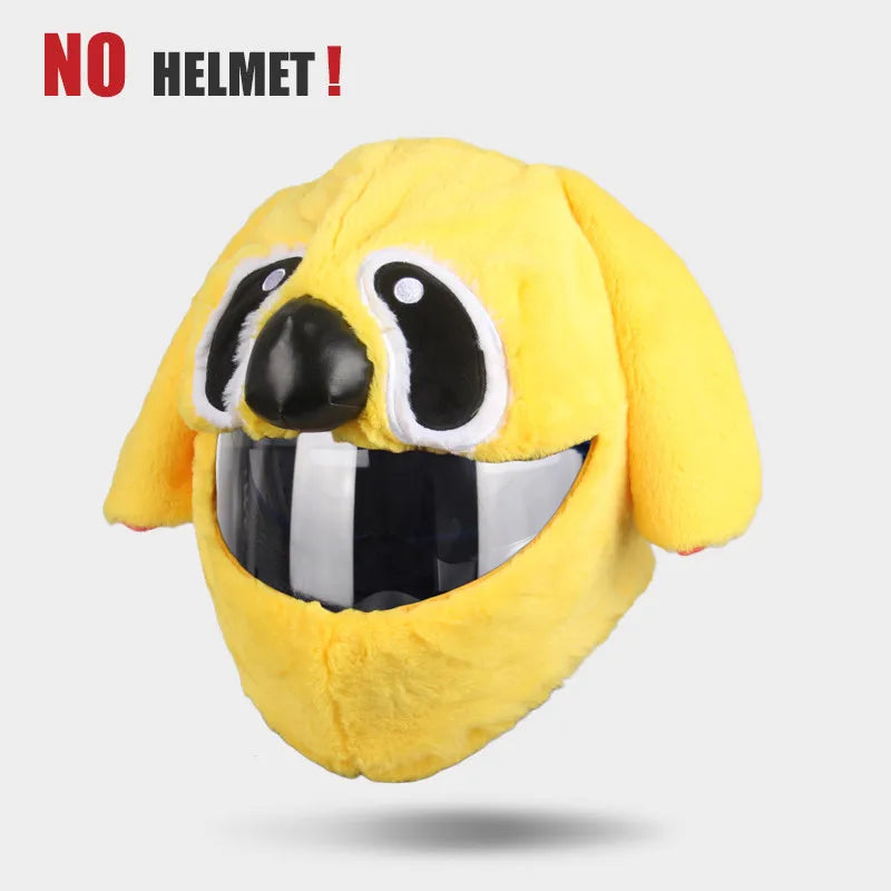 Uchoose Motorcycle Helmet Cover Cartoon Plush Helmets Hat With Crazy Large Flexible Ears Funny Helmet Protective Case For Riding