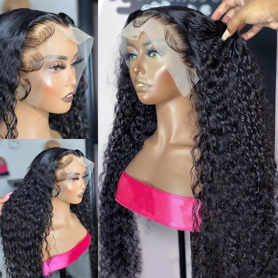 13x6 Water Wave Lace Front Wigs Human Hair 13x4 HD Transparent Lace Front Human Hair Wigs For Women Deep Curly Lace Wigs