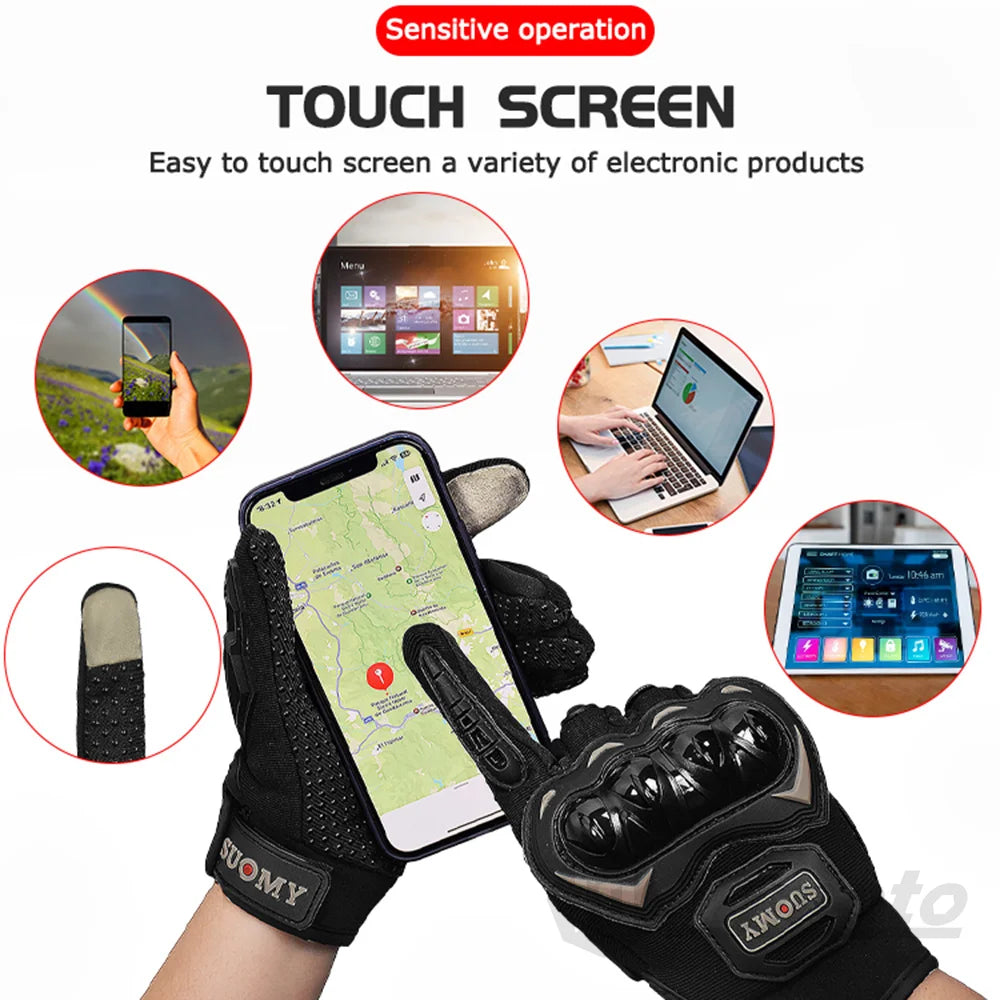 SUOMY Motorcycle Gloves Summer Men Breathable Full Finger Motocross Racing Gloves Moto Biker Riding Glove Motorcycle Accessories