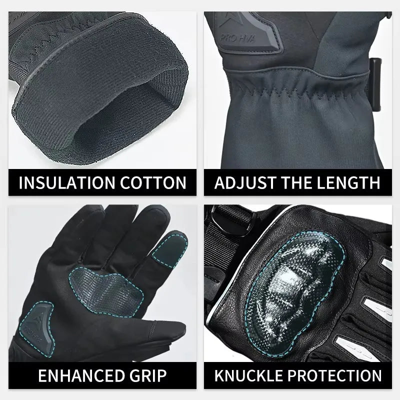 HVA Motorcycle Gloves Windproof Warm Anti-Slip Touch Screen Durable Men Motorbike Riding Motocross Gloves Guantes Moto Winter