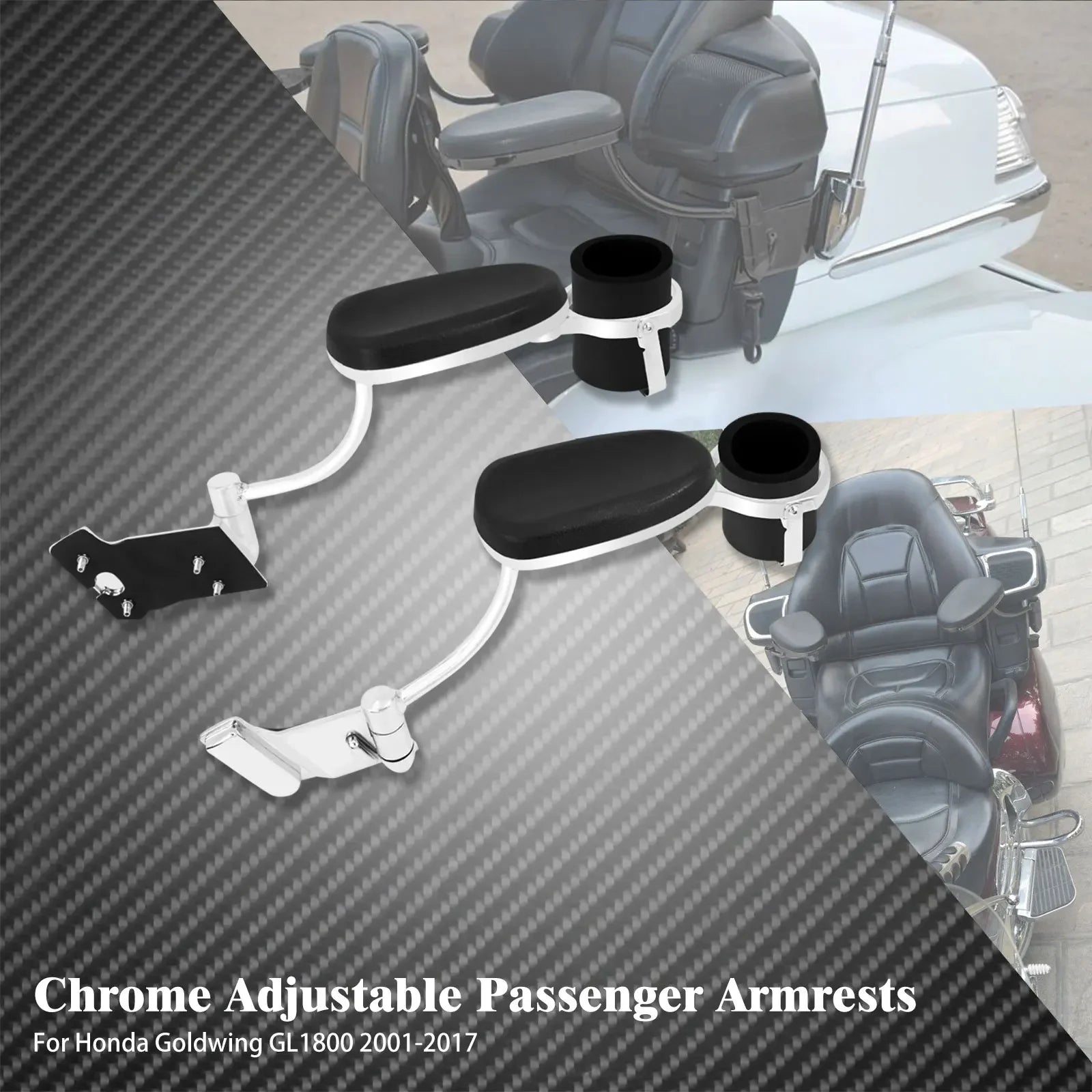 Motorcycle Rear Armrests Adjustable For Honda Goldwing GL1800 2001-2017 Passenger Arm Rests Moto Seat Grab Accessories GL 1800